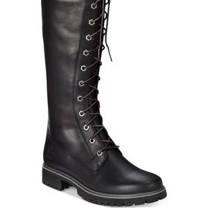 NEW Timberlands EK PRM 14" Black Smooth Leather Lace-Up & Zipper 8632A’ SIZE 7